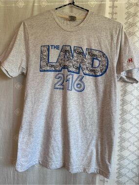 Cleveland Cavs HOMAGE Light Gray 'THE LAND 216' Graphic Short Sleeve Tee